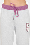 Rosaline Easy Movement Cotton Rich Joggers - Grey Melange — thumbnail 5